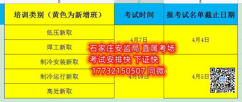 石家莊焊工證考試時(shí)間安排