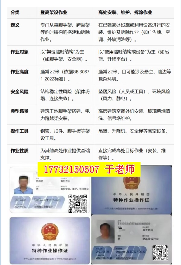 登高架設(shè)作業(yè)與高處安裝、維護(hù)、拆除作業(yè)有什么區(qū)別